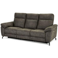 DREISITZER-SOFA Mikrofaser Braun (Taupe) - Braun, Leder/Metall (222/101/96cm) - Furnhouse