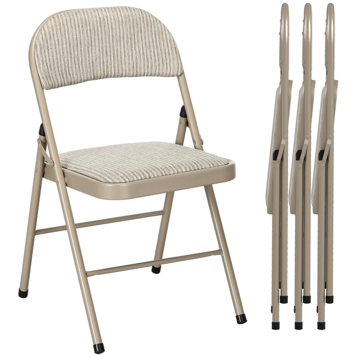 KLAPPSESSEL Beige 4 Stück - Beige, Naturmaterialien (45/78/46cm) - GiPP