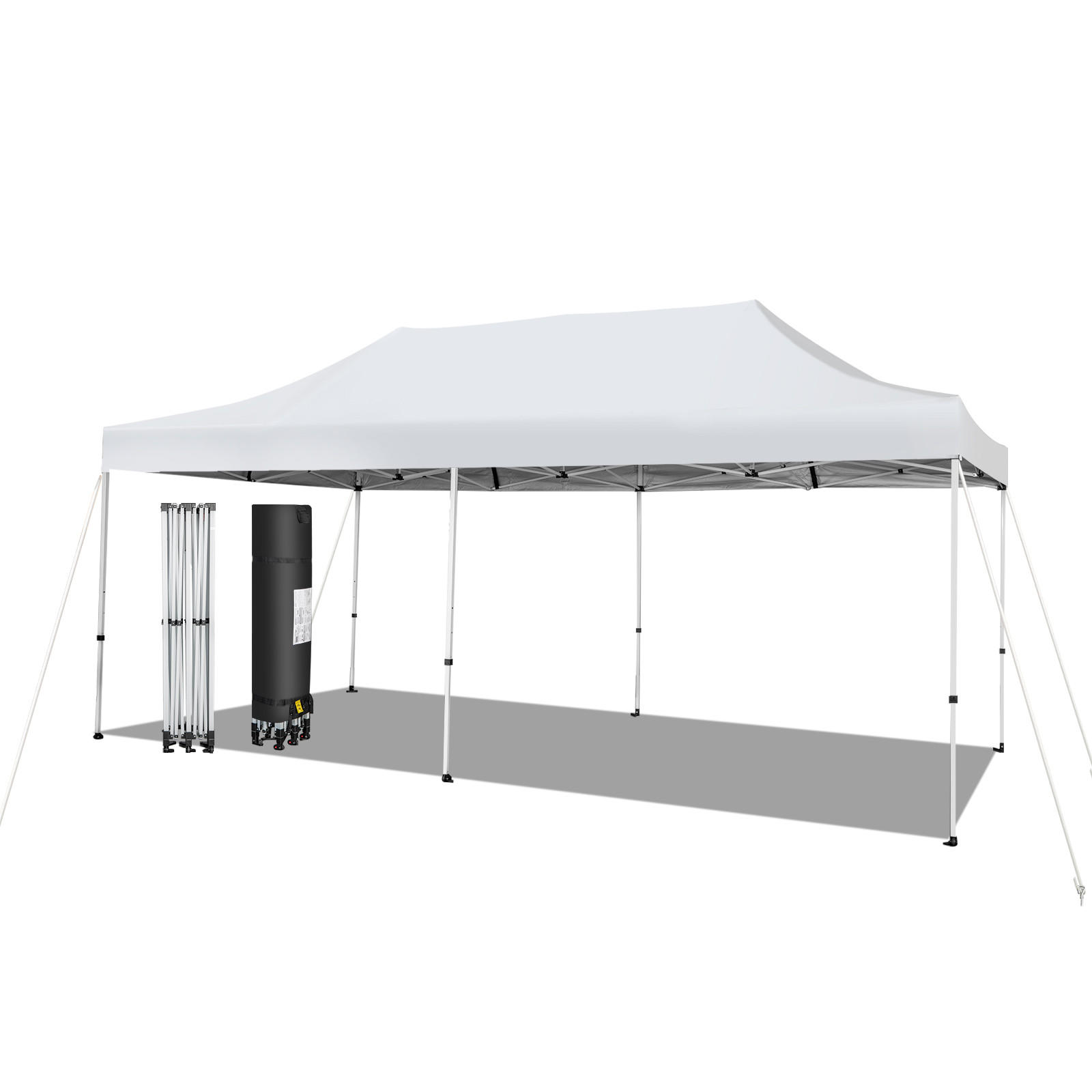 FALTPAVILLON 3x6m Weiß - Weiß, Kunststoff (300/330/600cm) - COSTWAY
