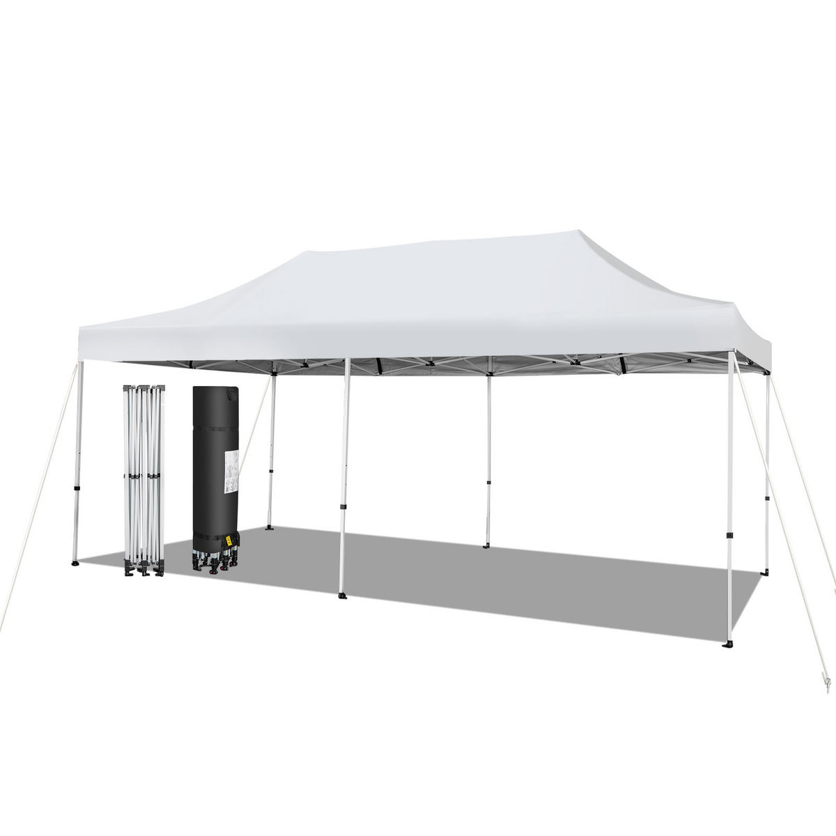 FALTPAVILLON 3x6m Weiß - Weiß, Kunststoff (300/330/600cm) - COSTWAY