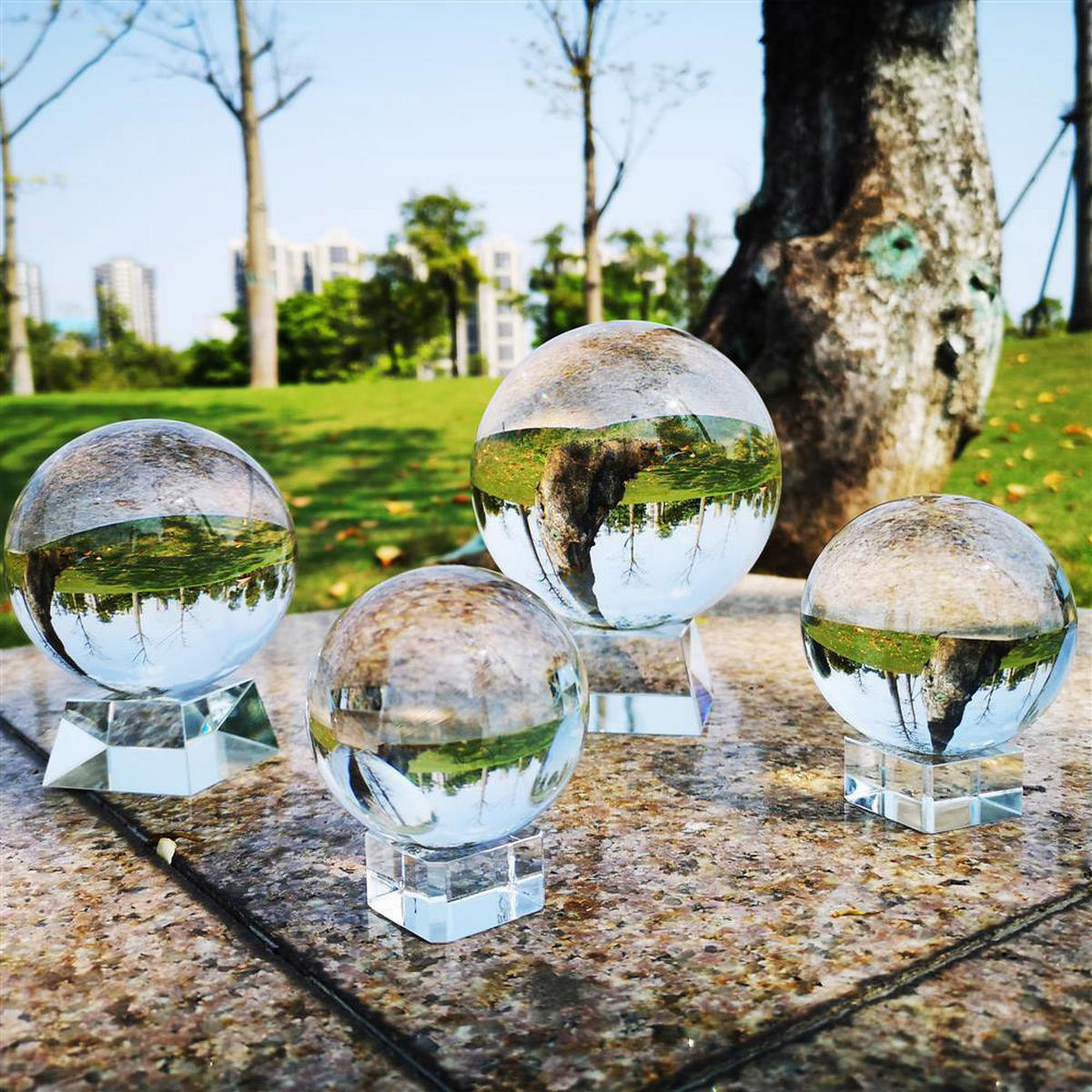 GLASKUGEL Fotokugel mit Ständer - Transparent, Glas (10cm) - Intirilife