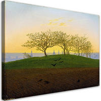 WANDBILD hügel und feld bei dresden caspar david friedrich - Multicolor, Textil (60/40cm) - Feeby