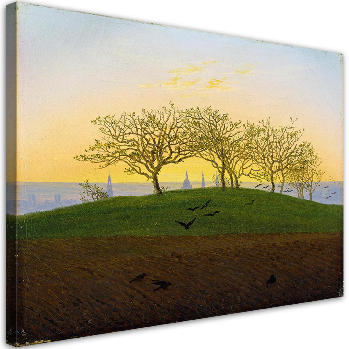 WANDBILD hügel und feld bei dresden caspar david friedrich - Multicolor, Textil (60/40cm) - Feeby