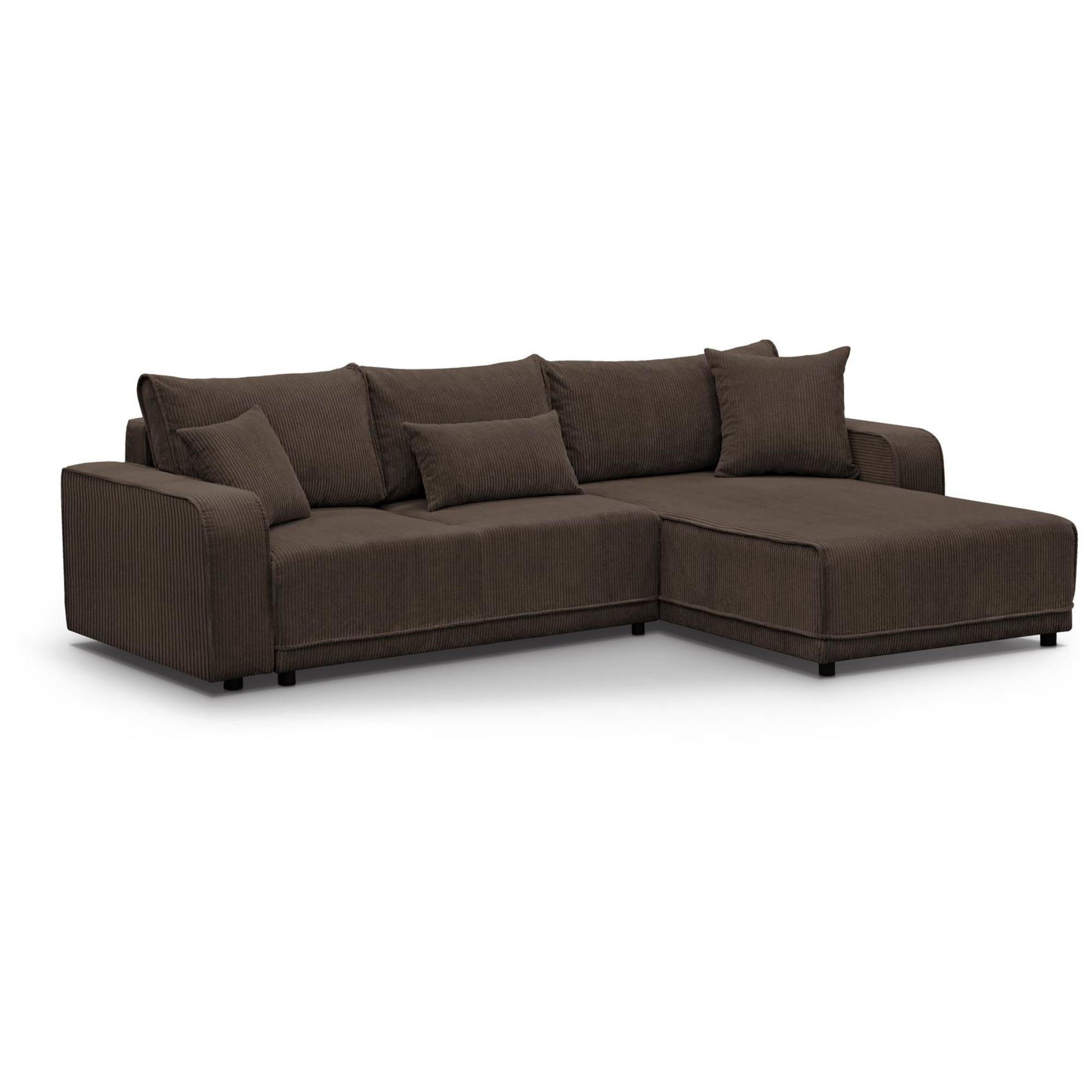 ECKSCHLAFSOFA Primo L braun - Schwarz/Braun, Textil (290/185cm) - Beautysofa
