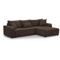 ECKSCHLAFSOFA Primo L braun - Schwarz/Braun, Textil (290/185cm) - Beautysofa
