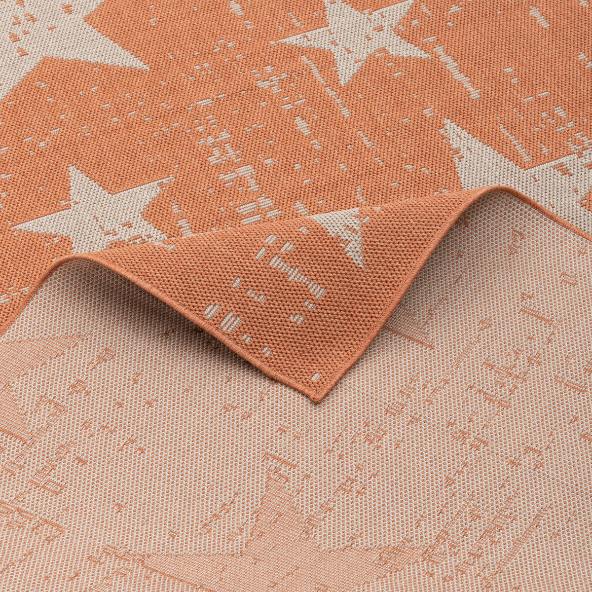 IN & OUTDOOR TEPPICH FLACHGEWEBE MARBELLA STERNE - Orange, Textil (120/170cm) - Pergamon