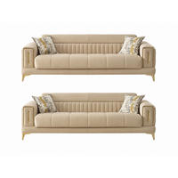 SITZGARNITUR Arica, Beige Stellvariante 3+3 - Beige, Holzwerkstoff/Kunststoff (240/80/95cm)
