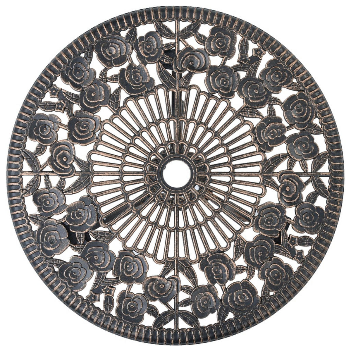 BISTRO-SET 3-teilig Aluminiumguss - Bronzefarben, Metall - vidaXL