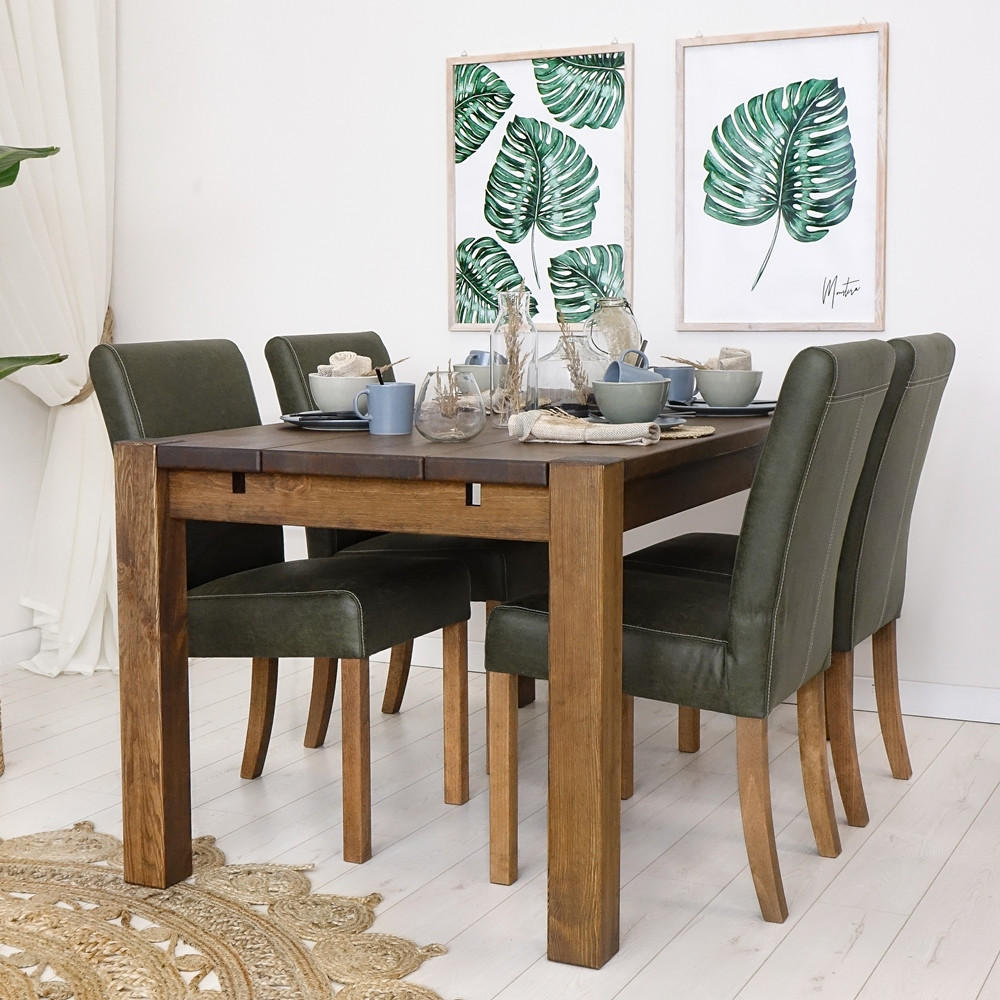 ESSTISCH aus Massivholz 140 cm Rustyk - Dunkelbraun, Holz (140/90/78cm) - Seart