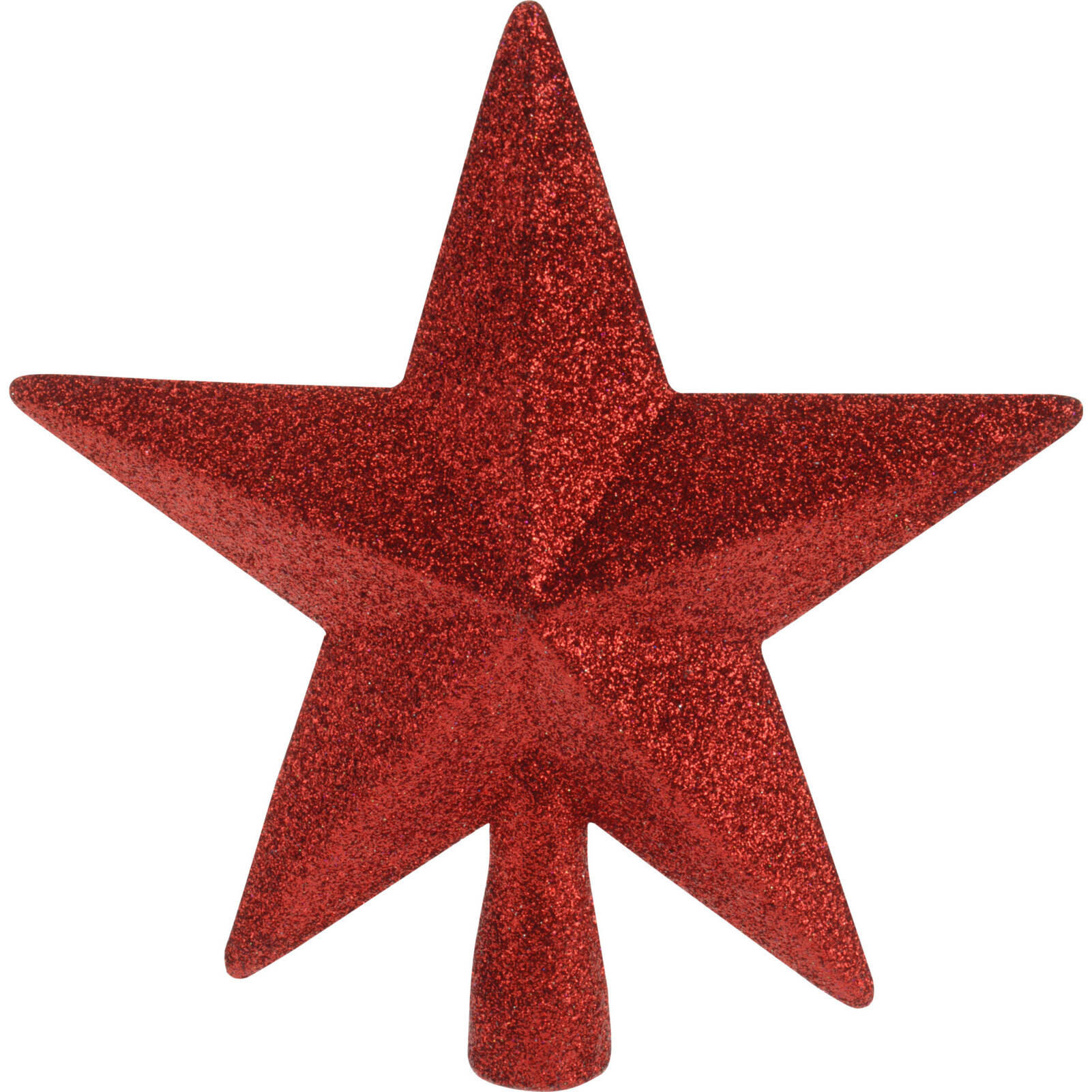BAUMSPITZE Stern mit Glitzer 19 cm - Rot, Kunststoff (19cm) - Home Styling Collection