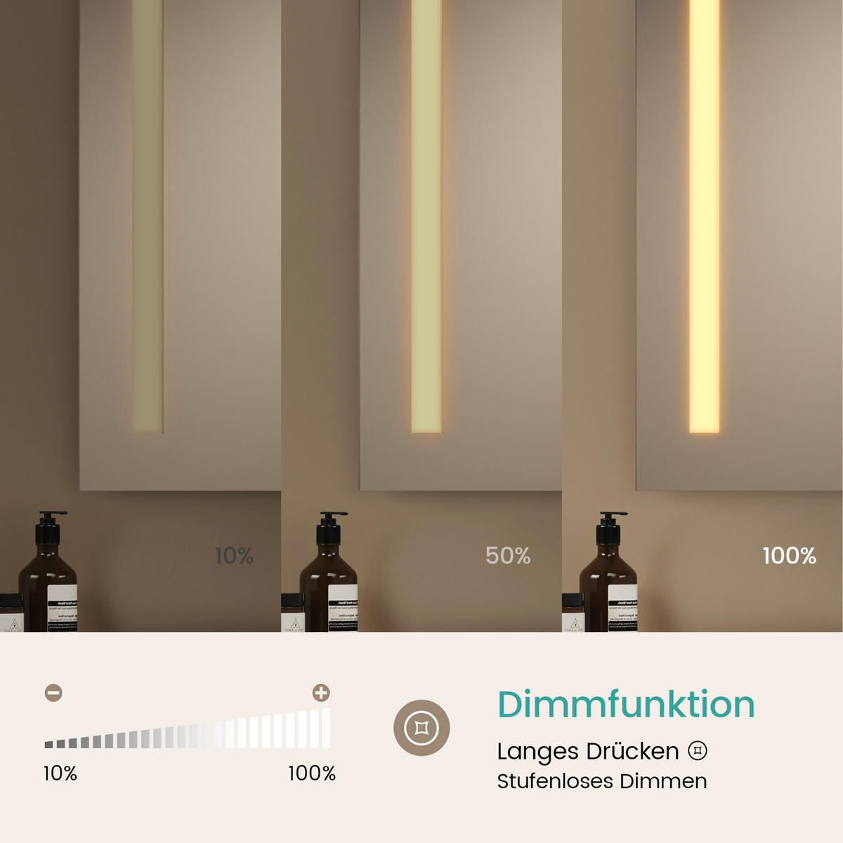 BADSPIEGEL mit Beleuchtung Antibeschlag Touchsensor Rechteckig 60/45 cm - Weiß, Glas (45/60/4.5cm) - EMKE