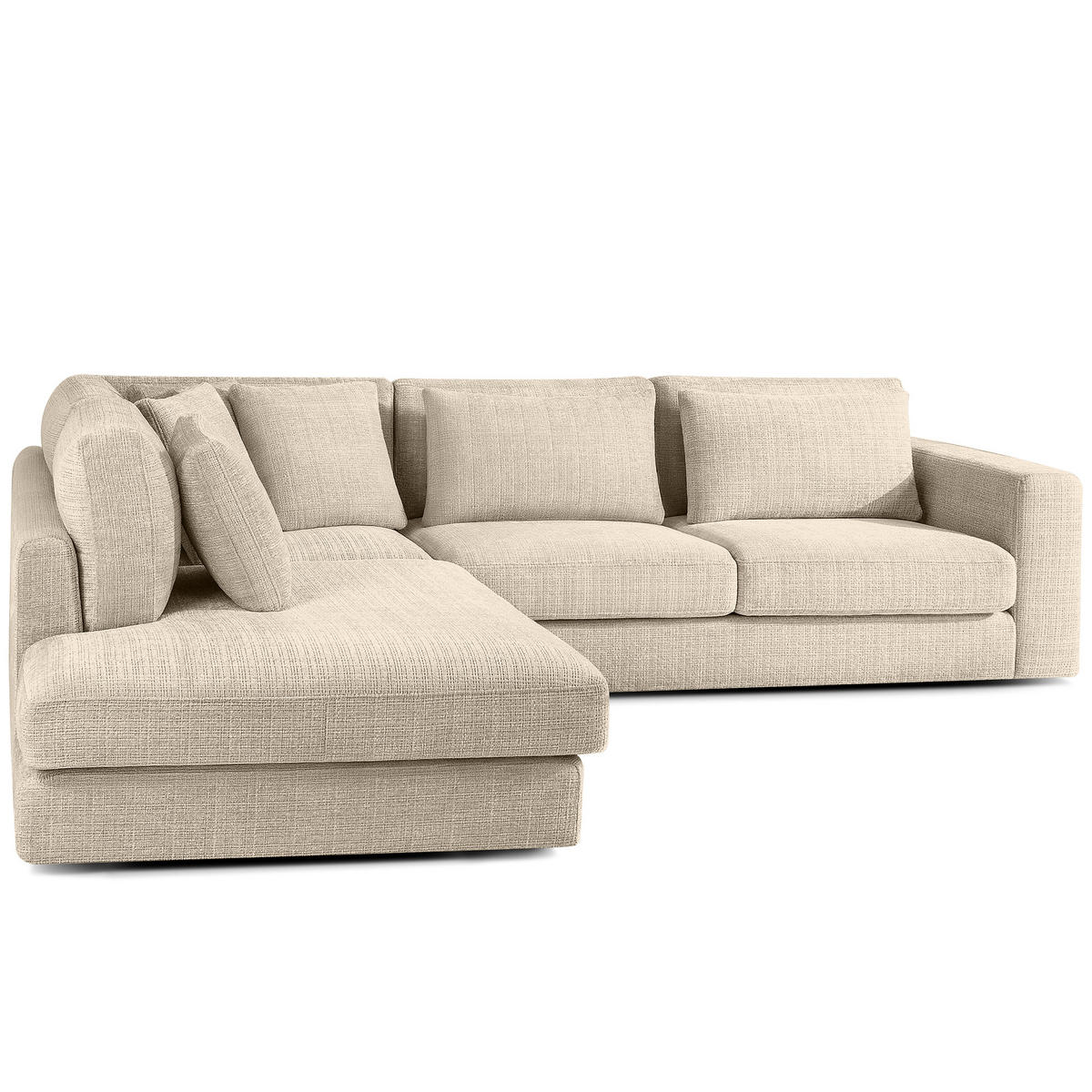 ECKSOFA links VERUS - Creme, Holz/Holzwerkstoff (297/248cm) - KONSIMO®