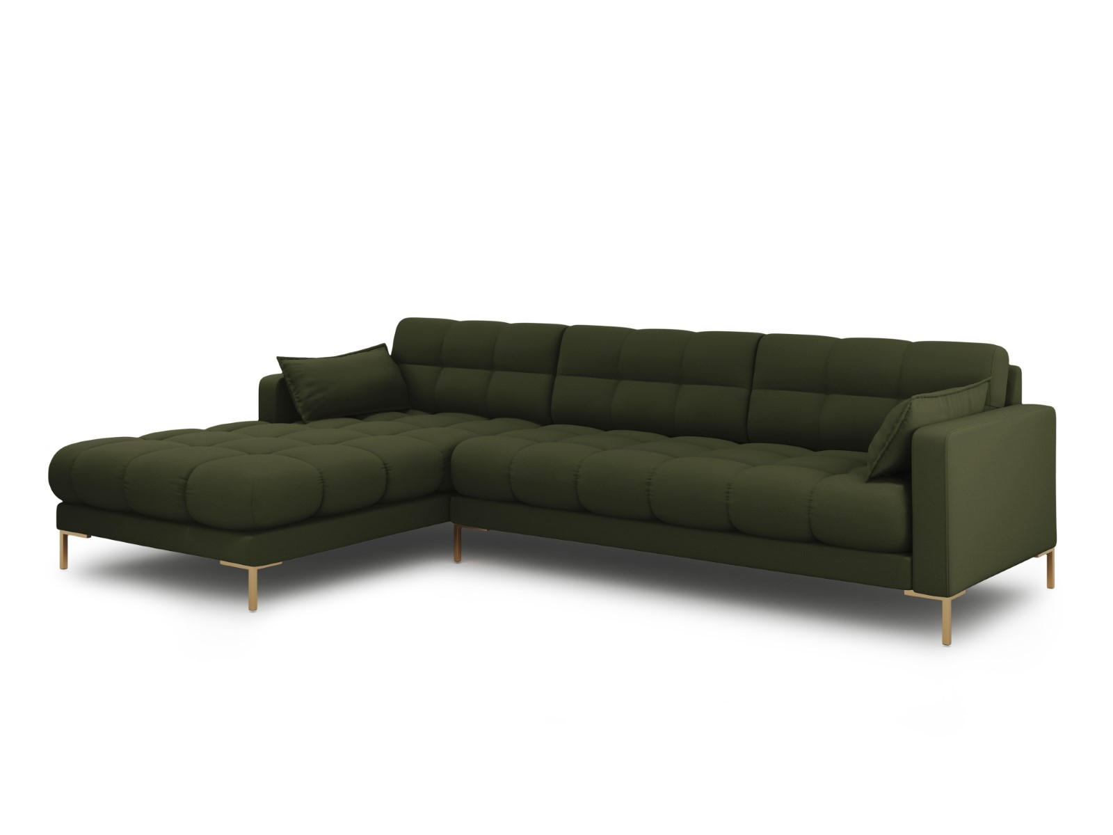 ECKSOFA links Mamaia aus strukturiertem Stoff grün 5 Sitzplätze - Grün, Textil (185/293cm) - Micadoni