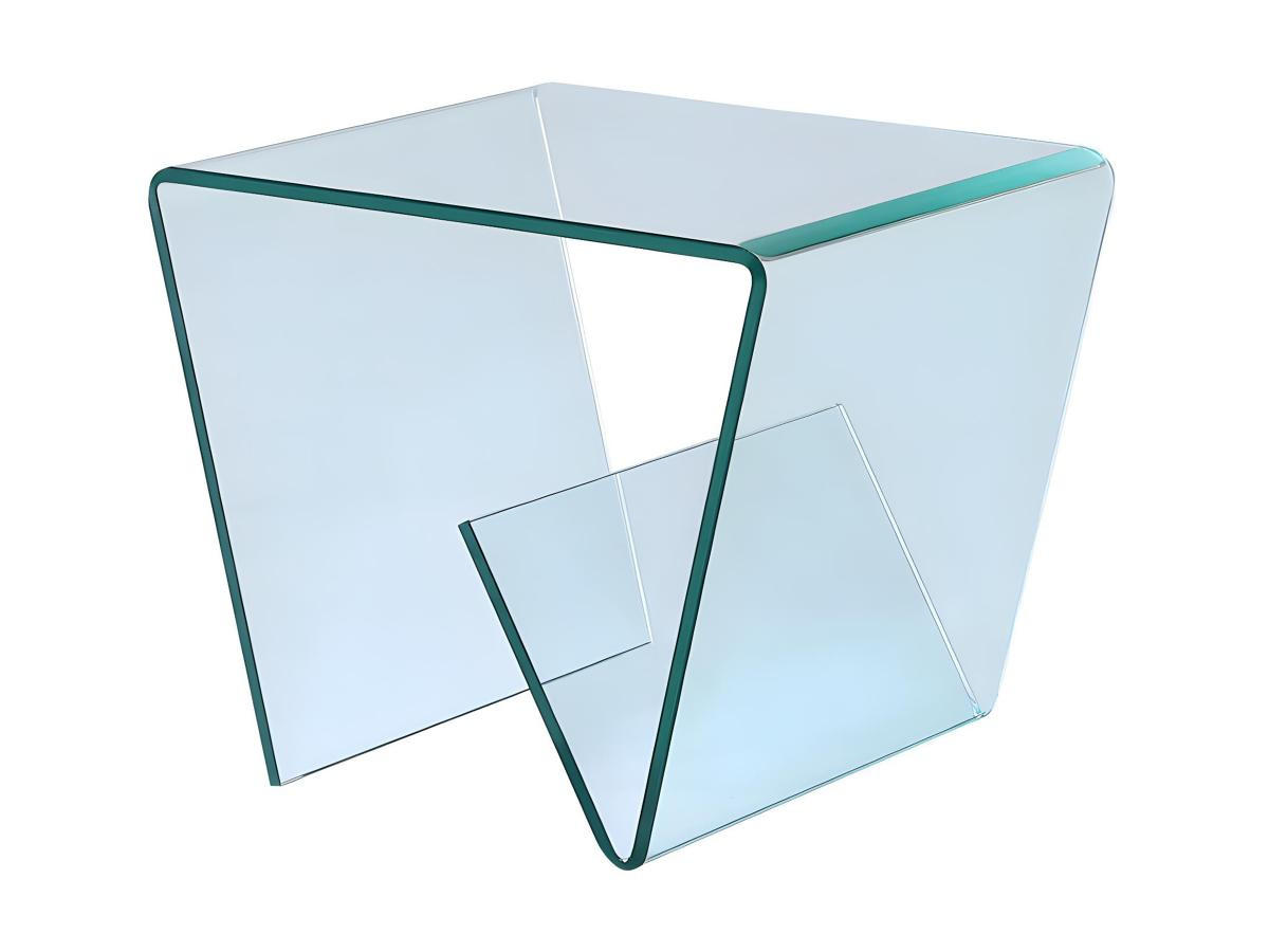 BEISTELLTISCH - Sicherheitsglas - ZENIA - Transparent, Glas (55/45/45cm) - Vente-Unique