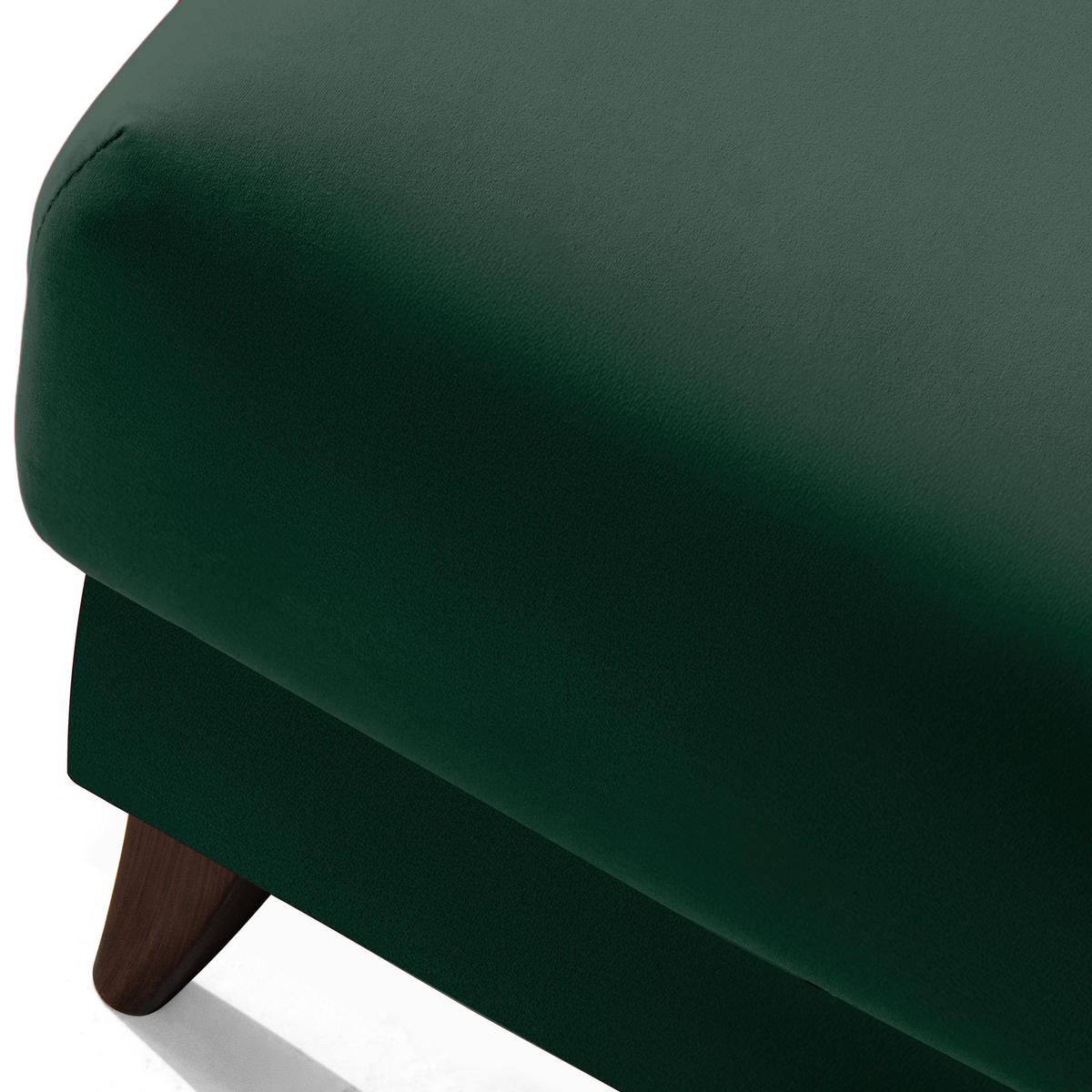 HOCKER GUSTAVO Fußstütze, Velours, Dunkelgrün - Dunkelgrün, Holz/Holzwerkstoff (53/49/53cm) - KONSIMO®