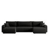 ECKSOFA U-Form Mit Schlaffunktion Und Bettkasten MILANO Dicker Cord Schwarz - Schwarz, Holz/Textil (312/145cm) - Kaiser Möbel