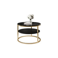 COUCHTISCH CIRI SLIM HOCHGLANZ Ø60/41 cm Gold gebürstet / Schwarz glänzend - Goldfarben/Schwarz, Holzwerkstoff/Metall (60/60/41cm) - Lookway
