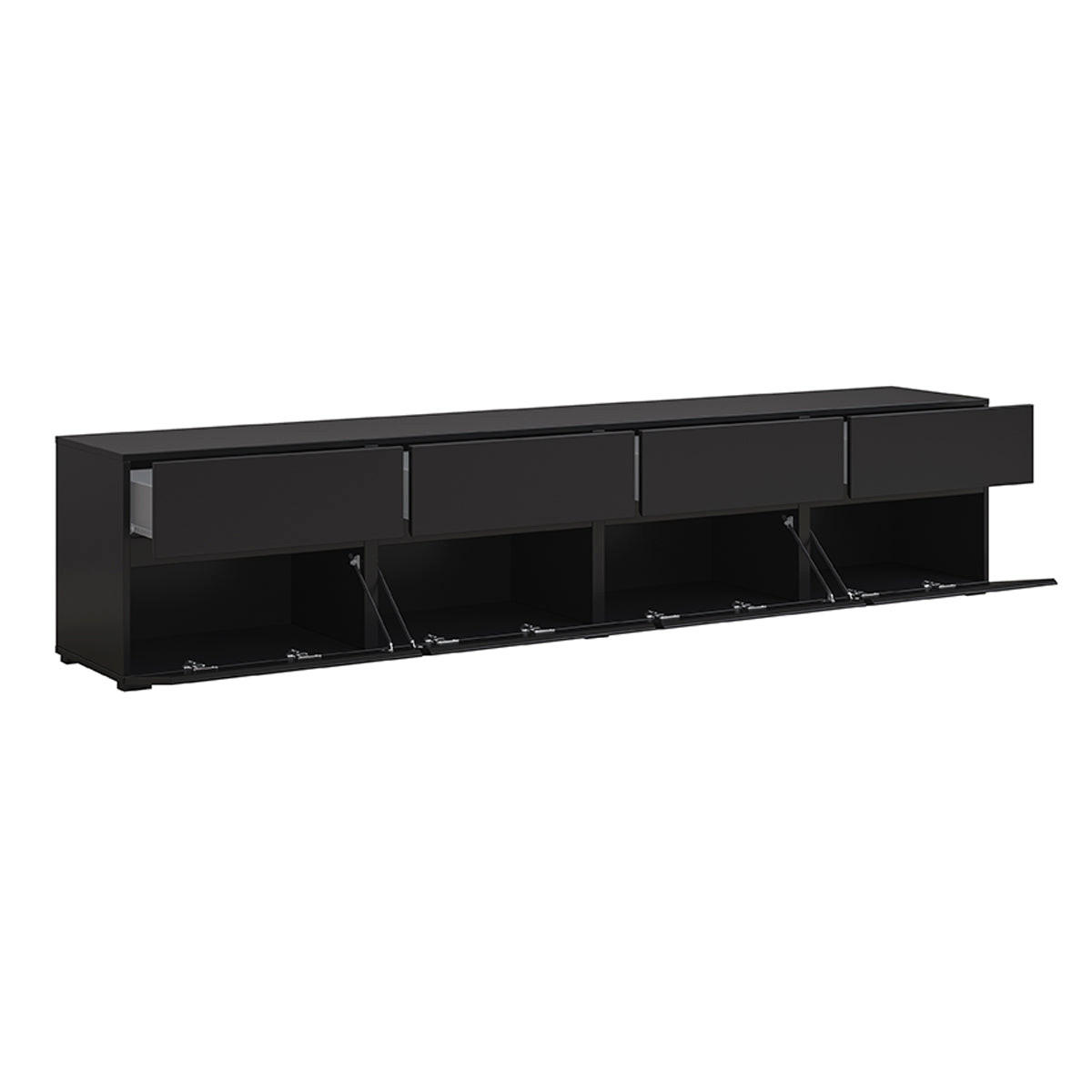 TV STOLEK Lilia Černá - černá, kompozitní dřevo (225/48/40cm) - Petits-meubles