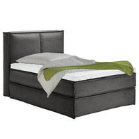 BOXSPRINGBETT mit Kopfteil - Premium - Anthrazit, Textil (140/200cm) - home24