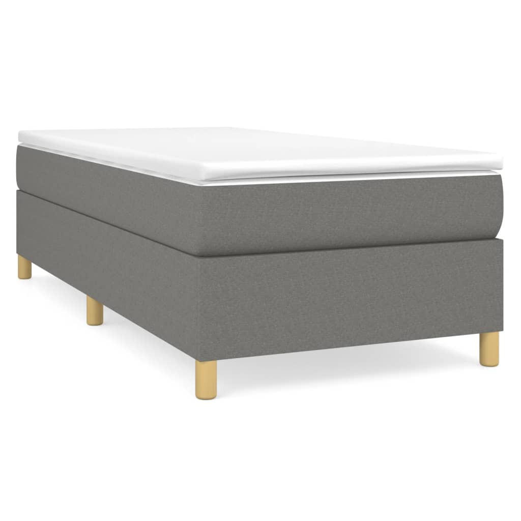 BOXSPRINGBETT Mit Matratze Dunkelgrau 100/200 Cm Stoff - Weiß, Textil (100/200cm) - vidaXL