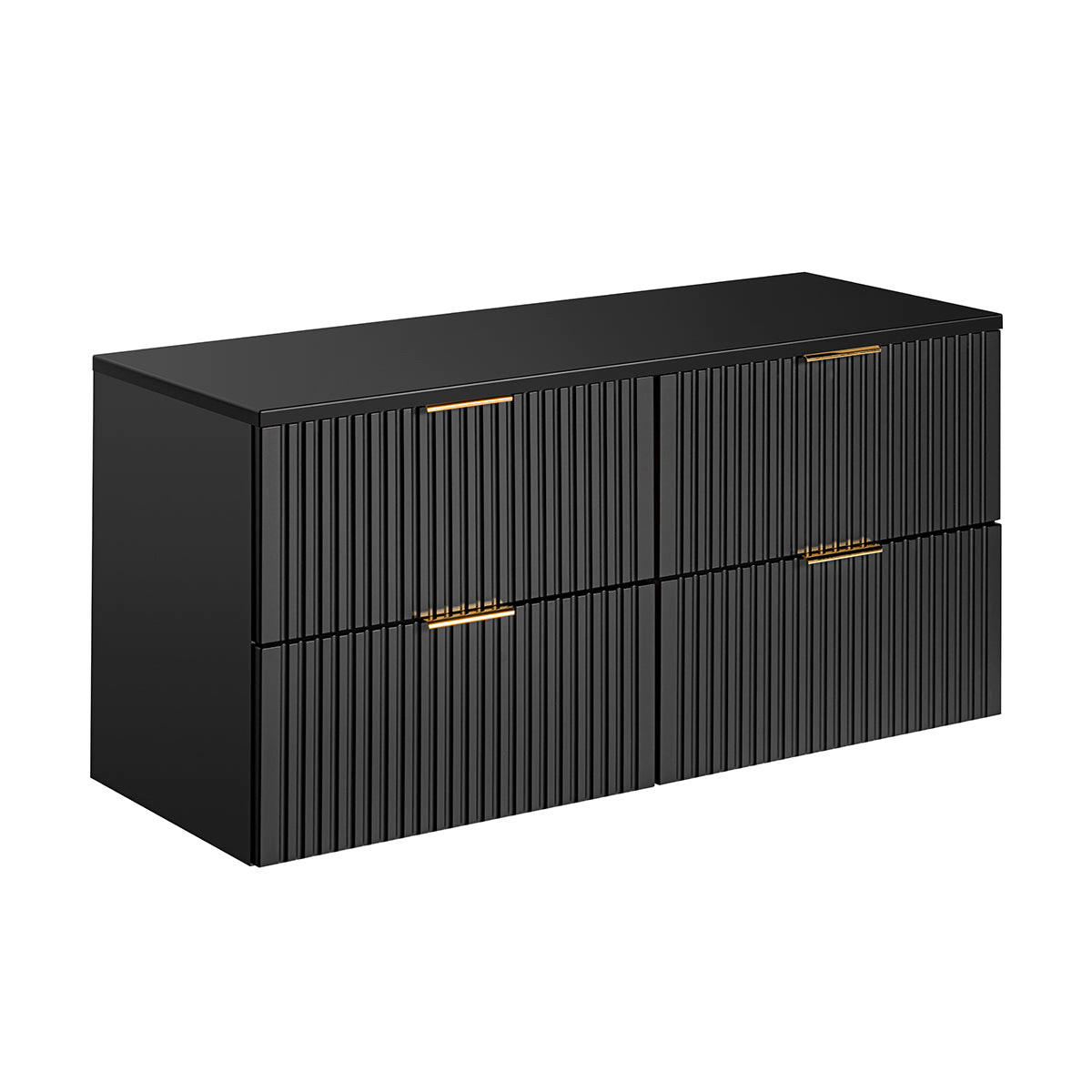 WASCHTISCHUNTERSCHRANK 120.8cm Adriel Mattschwarz - Schwarz, Holzwerkstoff (120.8/59/46cm) - Petits-meubles