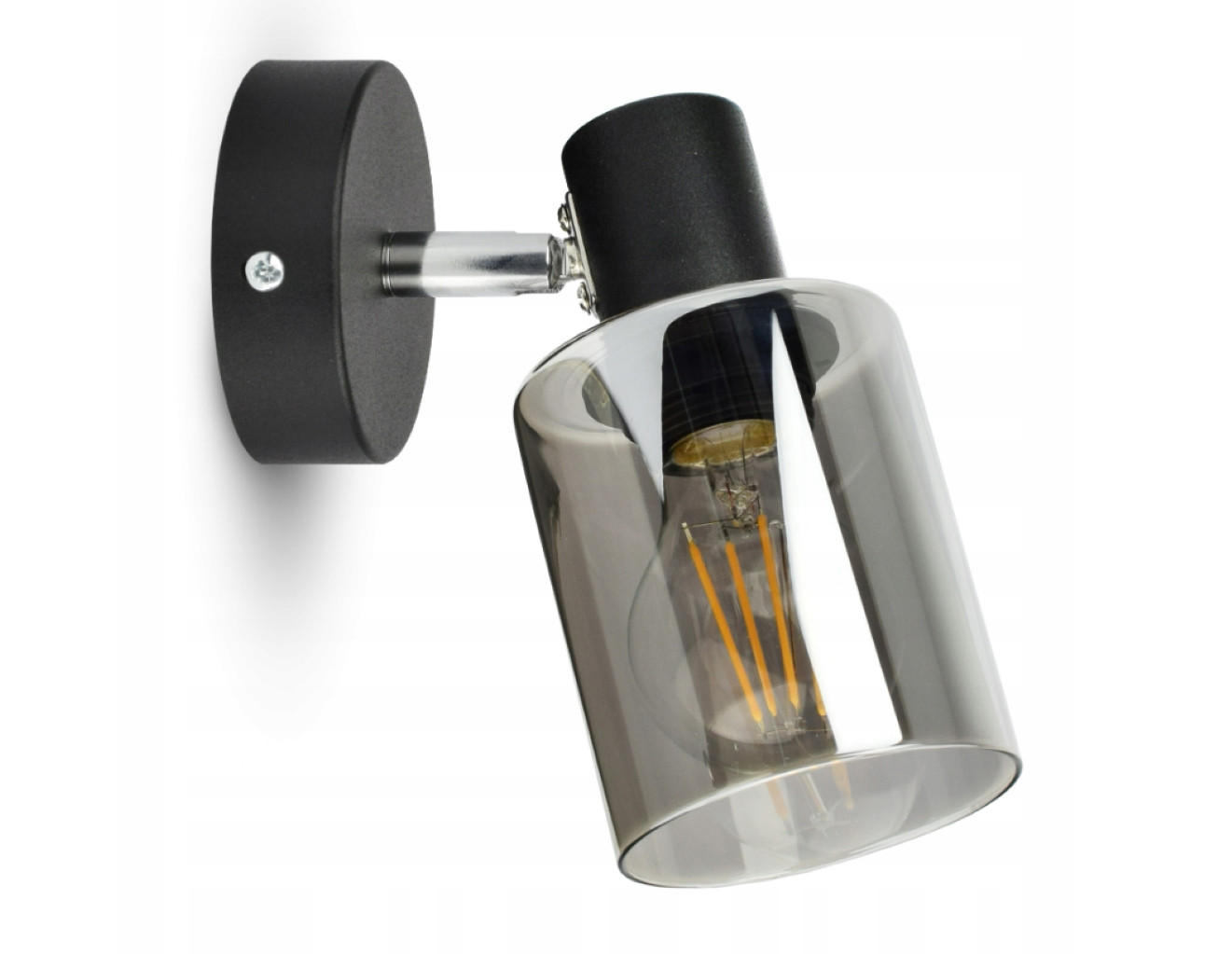 WANDLEUCHTE TUBE - Transparent/Schwarz, Glas/Metall (14/18/10cm) - kiki design