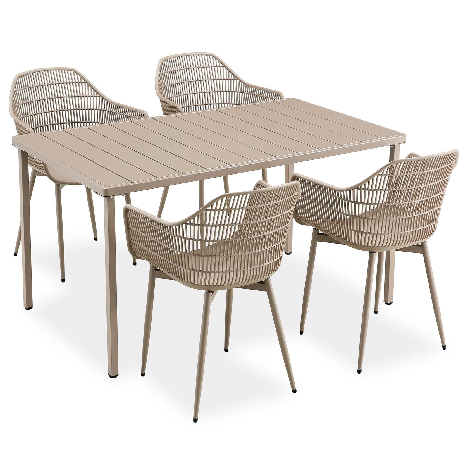 GARTENMÖBEL SET MARGHERITA 5er Set champagne - Champagner, Metall - IDIMEX