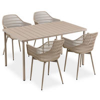 GARTENMÖBEL SET MARGHERITA 5er Set champagne - Champagner, Metall - IDIMEX