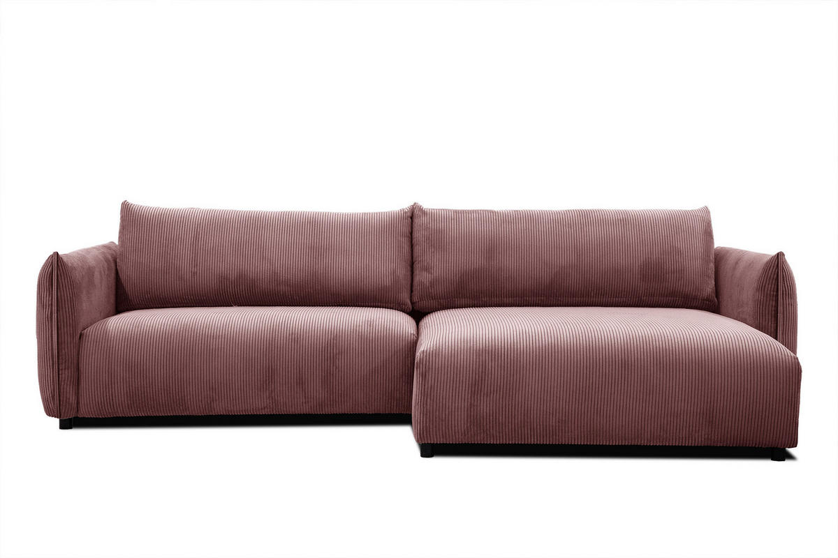ECKSOFA TAUER 5-Sitzer, altrosa - Schwarz/Altrosa, Holzwerkstoff/Kunststoff (292/174cm) - Courtois Laville