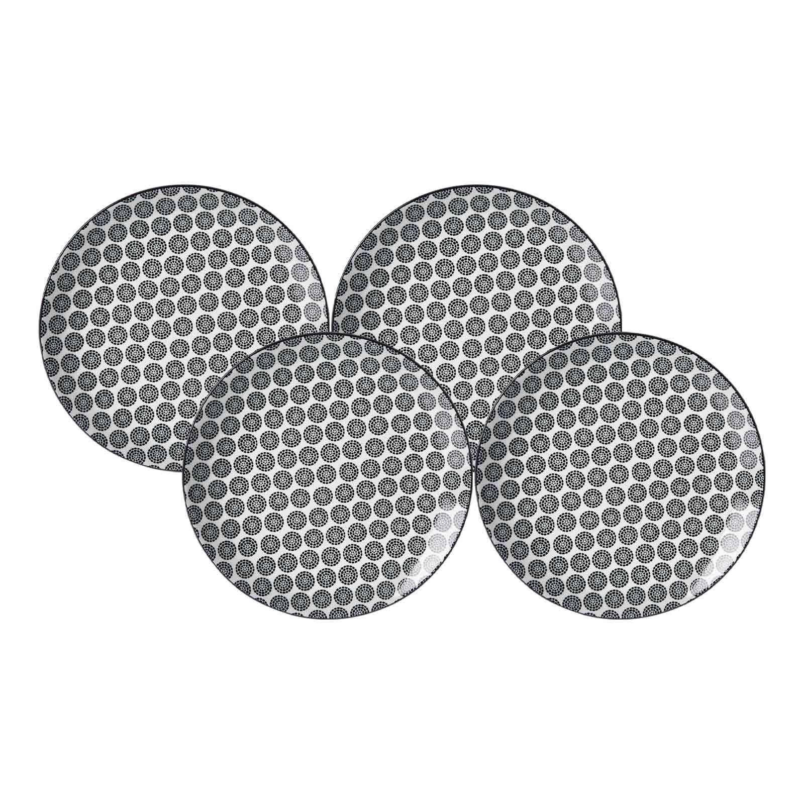 DESSERTTELLER Takeo Circles schwarz-weiß ø 21,5 cm 4er Set - Schwarz/Weiß, Keramik (21.5cm) - Ritzenhoff Breker
