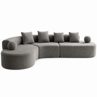 5-SITZER ECKSOFA Chenille Grau mit Kissen - Grau, Textil (327/215cm) - WISHDOR