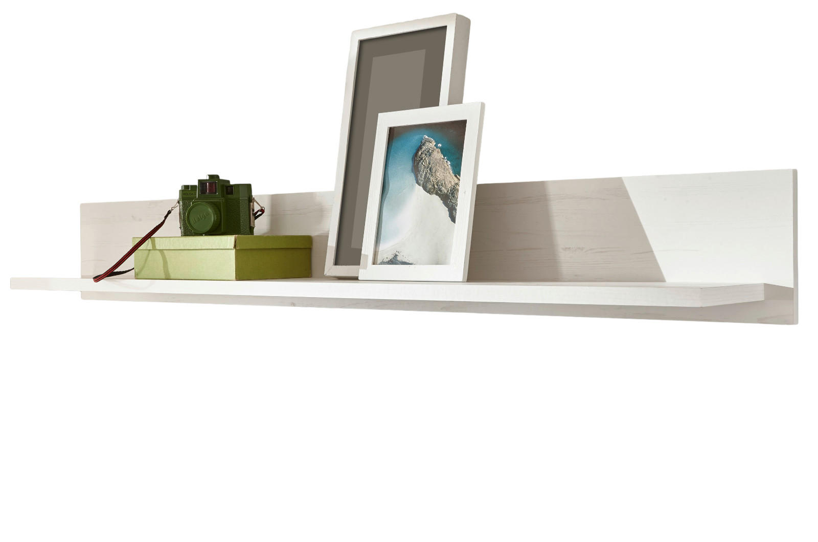 WANDBOARD weiß Pinie, Landhaus Wandregal 146 cm Bücherregal - Eiche Wotan/Weiß, Holzwerkstoff (146/20/20cm) - Furn.Design