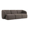 3-SITZER SOFA Bouclé Stoff Braun - Schwarz/Mokka, Holzwerkstoff/Kunststoff (244/75/94cm) - LaMiaSofa