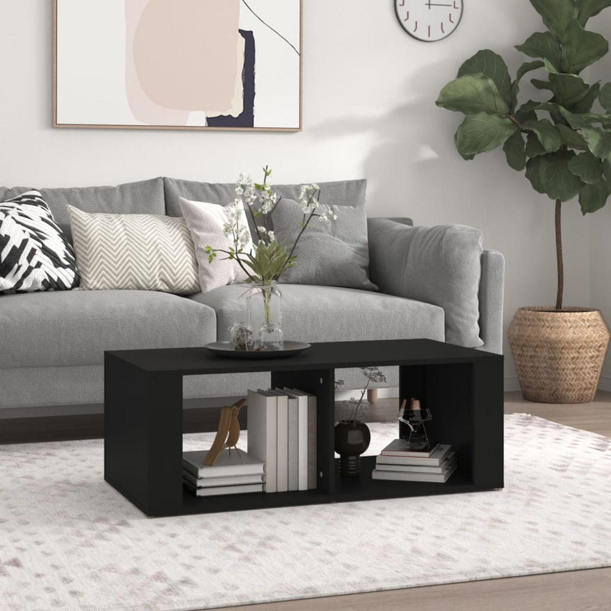 COUCHTISCH Schwarz 100x50x36 cm Holzwerkstoff - Schwarz, Holzwerkstoff (100/50/36cm) - furnicato