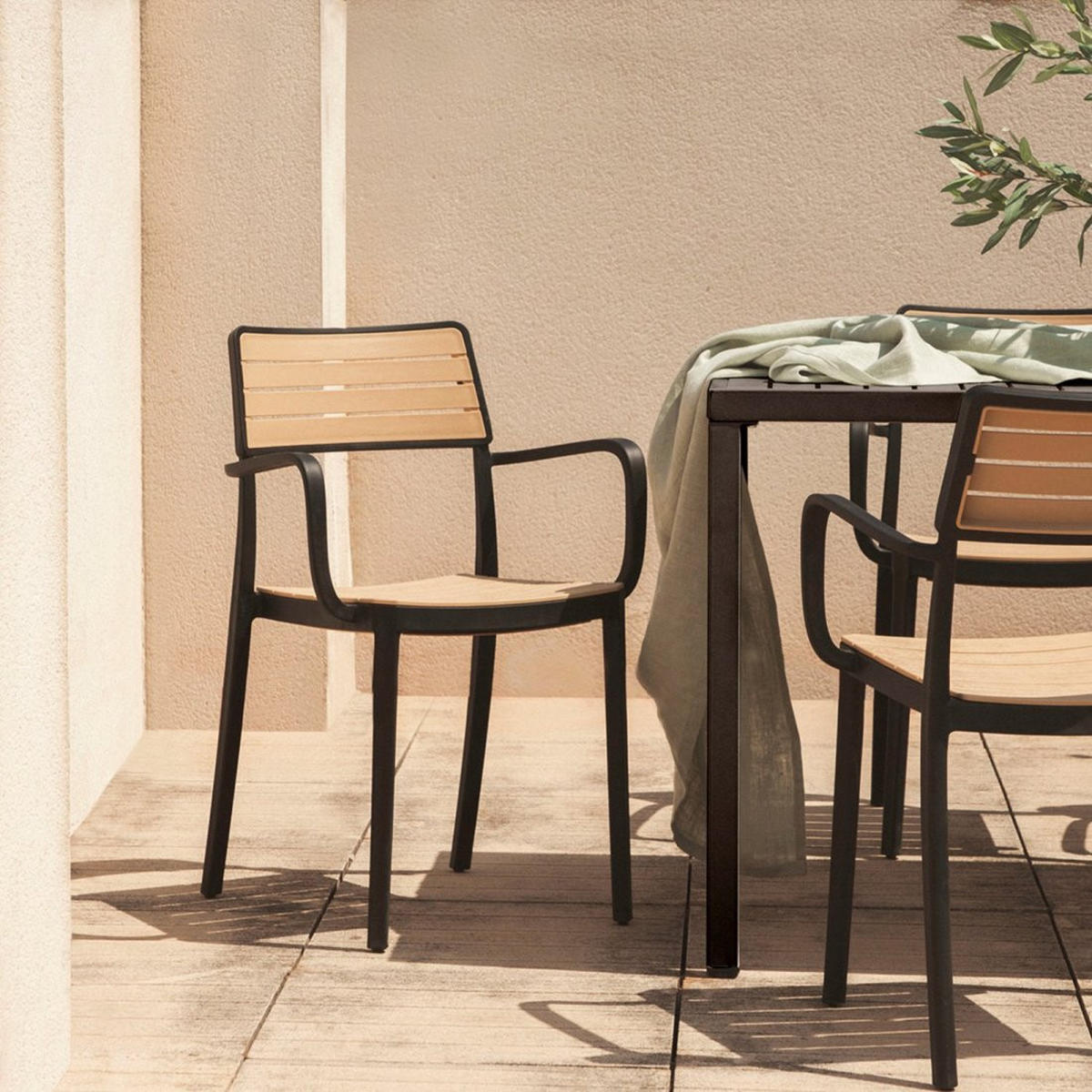 STUHL FÜR DRAUSSEN Hilda Zweifarbig 54 cm x 80 cm - Multicolor, Kunststoff (54/80/54cm)