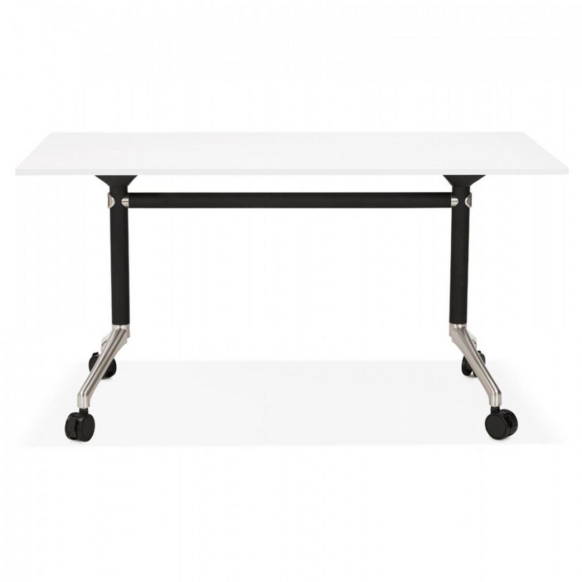 SCHREIBTISCH Weiß 140x70x73 cm - Schwarz/Weiß, Holz/Metall (140/70/73cm) - AlterEgo