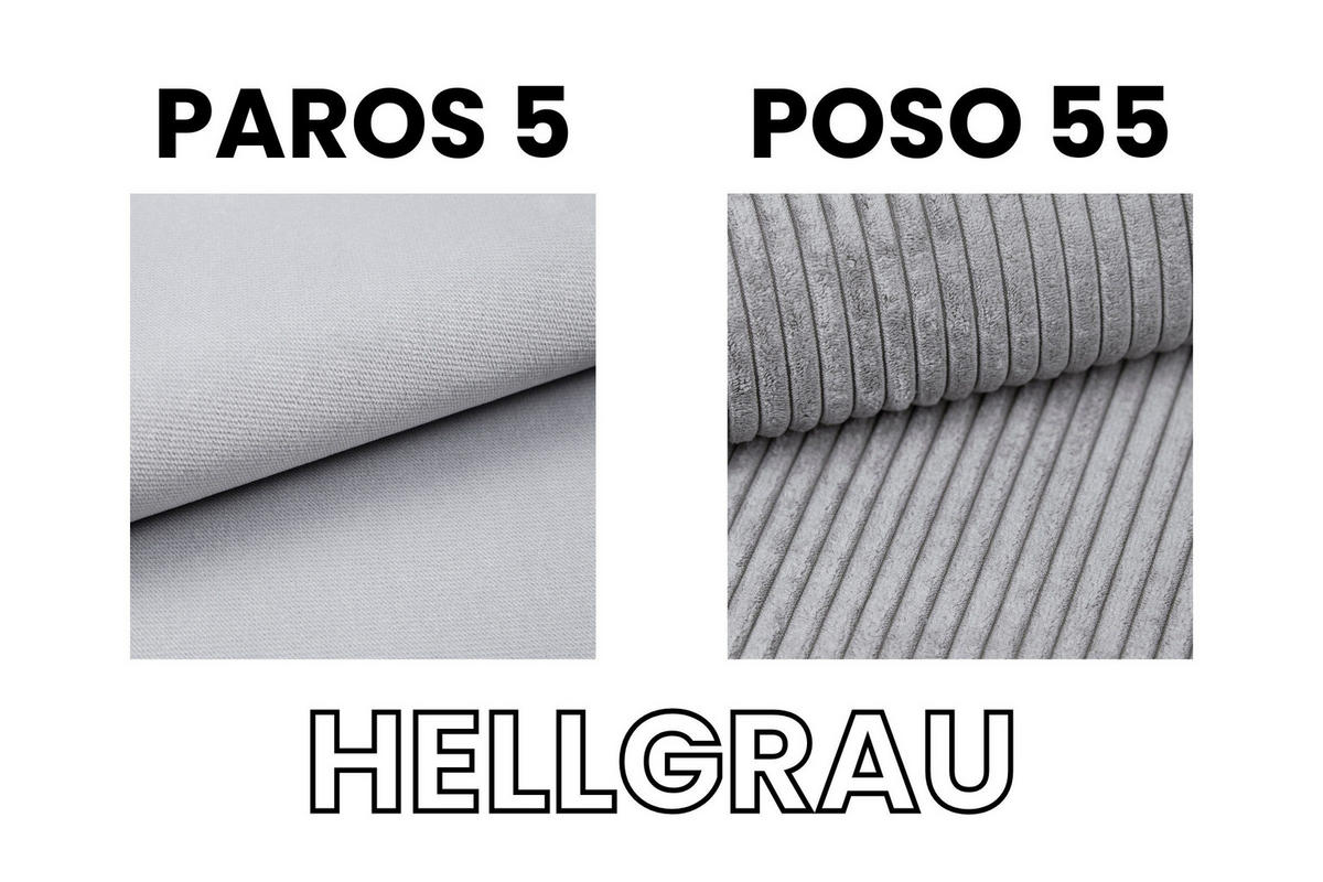 BOXBETT RICO 100/200 in Cord/Velours Hellgrau H3 links - Hellgrau, Holz/Holzwerkstoff (100/200cm) - Deine Möbel 24