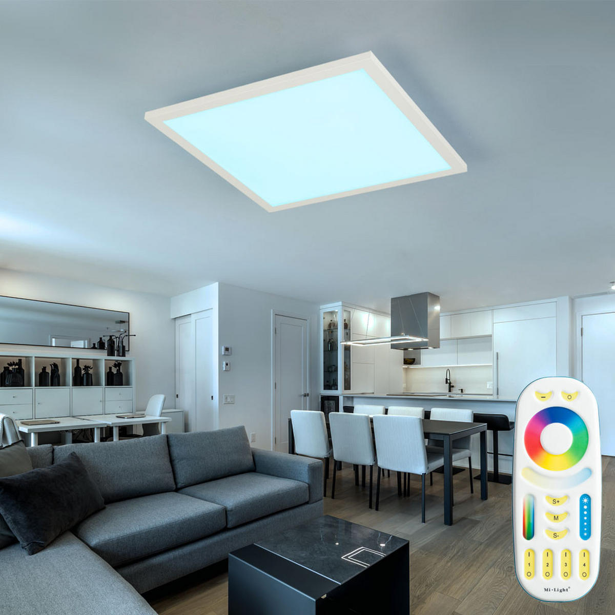 LED PANEL Weiß ROSI 45 cm - Weiß, Metall (45/45/4.5cm) - Globo Lighting