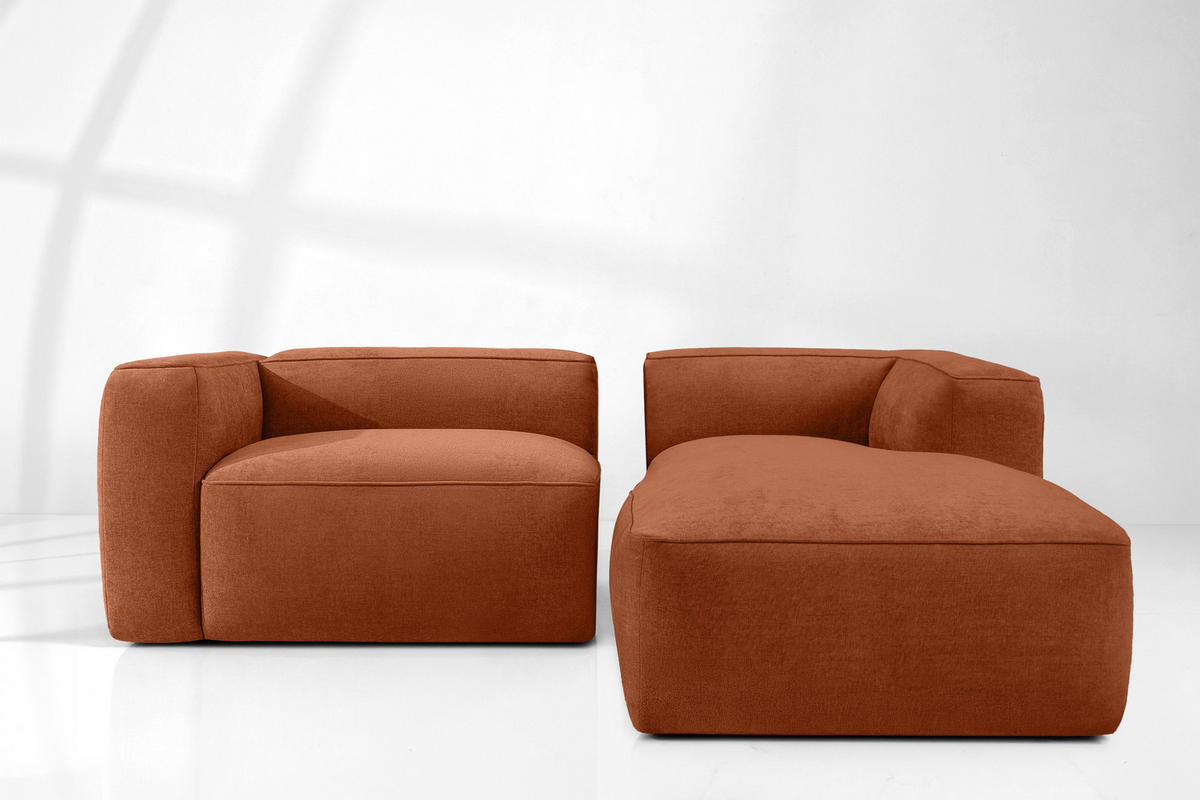 ECKSOFA RECHTS FUBBO, Rot - Rot, Holz/Holzwerkstoff (225/176cm) - KONSIMO®