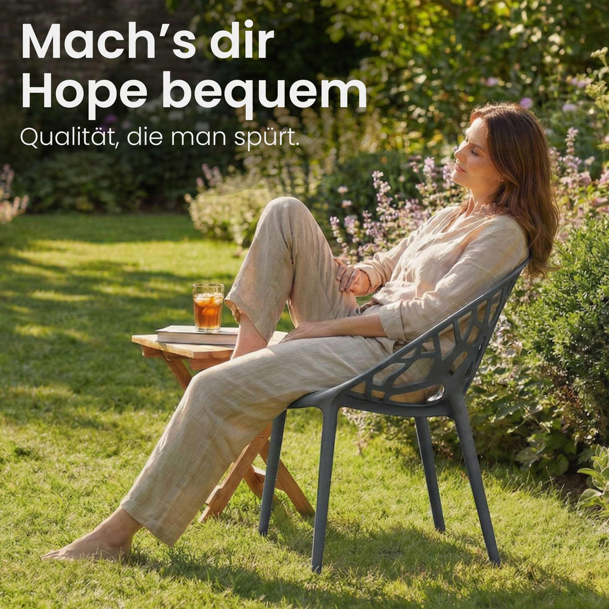 GARTENSTUHL Kunststoff Anthrazit - Anthrazit, Kunststoff (59/80/60cm) - CLP