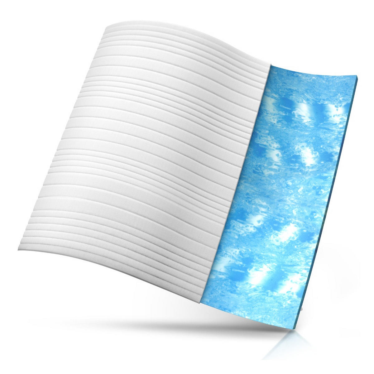 GELSCHAUM TOPPER 160/190 cm - 6cm Höhe & Toledo Bezug - Weiß, Textil (160/190cm) - AM Qualitätsmatratzen