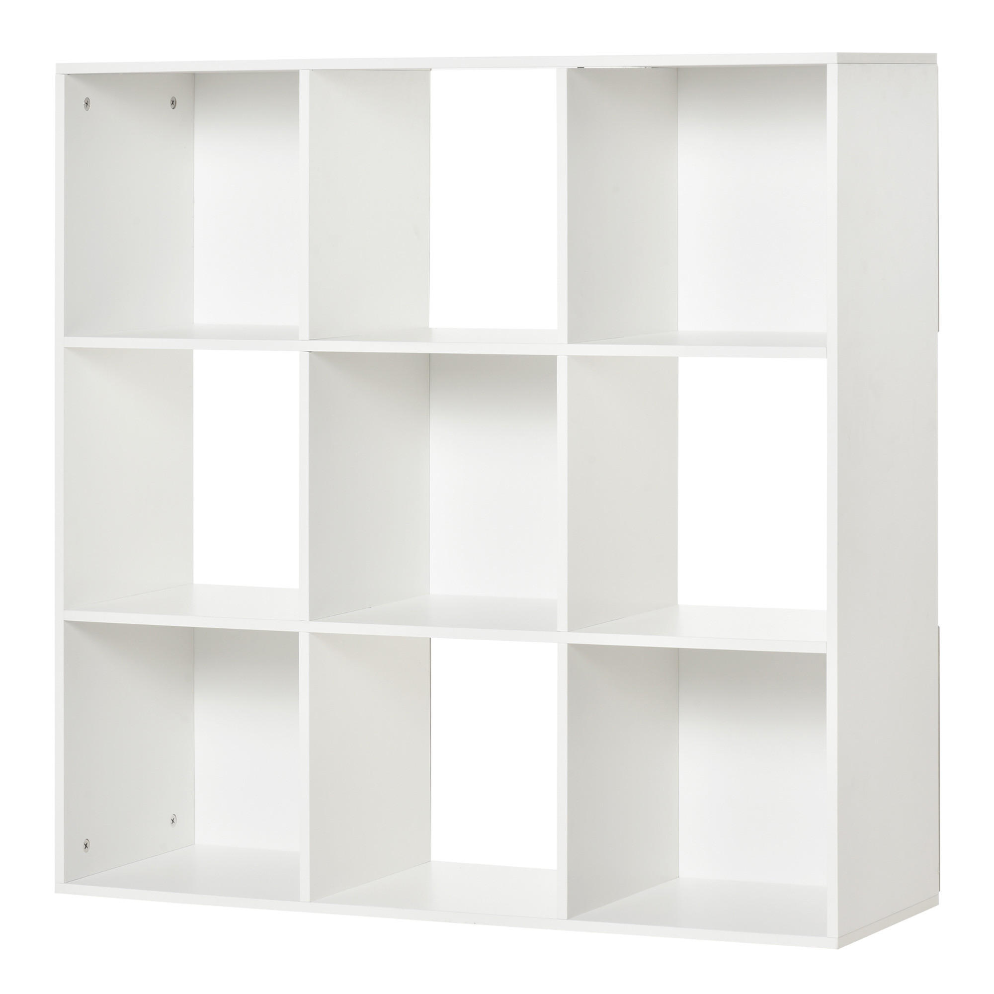 BÜCHERREGAL,9 Holzfächer 91,5x29,5x91,5cm,weiß - Weiß, Kunststoff (91.5/91.5/29.5cm) - Vallsero