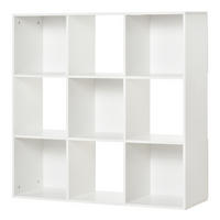 BÜCHERREGAL,9 Holzfächer 91,5x29,5x91,5cm,weiß - Weiß, Kunststoff (91.5/91.5/29.5cm) - Vallsero