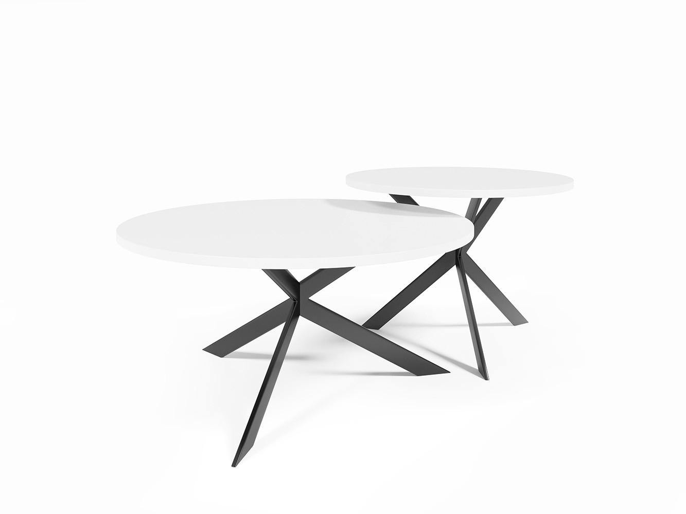 COUCHTISCH Libre Icy Weiß / Schwarz (2er-Set) - Schwarz/Weiß, Holz/Holzwerkstoff (75/133/42cm) - Feldmann-Wohnen