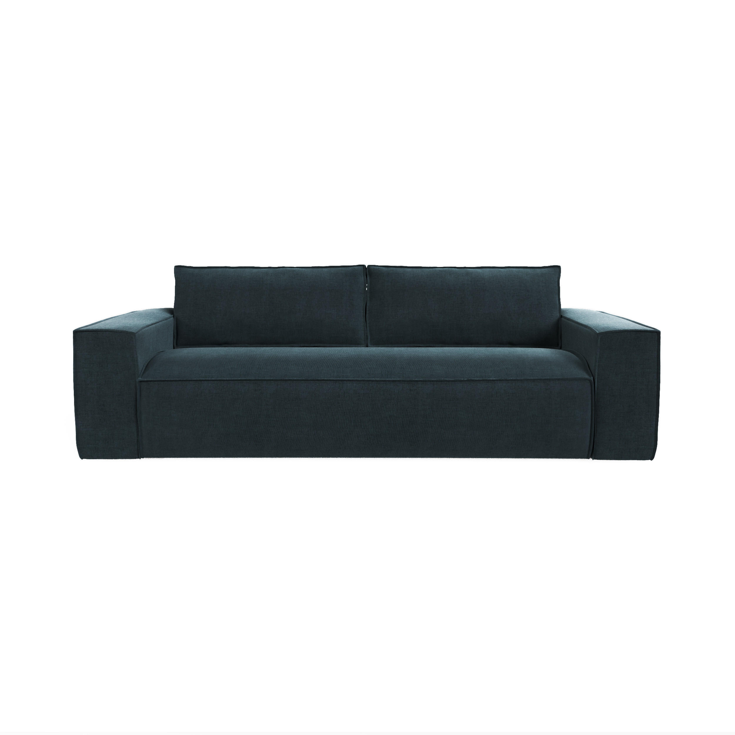SCHLAFSOFA GERADE Samt Pfauenblau 234cm - Blau/Hellblau, Textil (234/90/100cm) - Sia Home