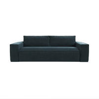 SCHLAFSOFA GERADE Samt Pfauenblau 234cm - Blau/Hellblau, Textil (234/90/100cm) - Sia Home