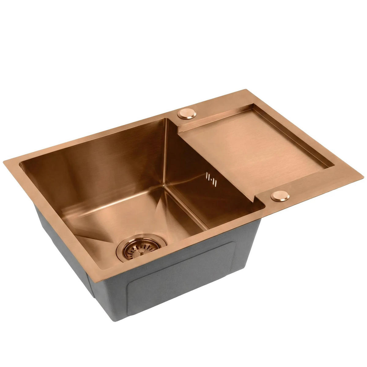EDELSTAHLSPÜLE Rea Paul Brush Copper ohne Küchenarmatur - Kupferfarben, Metall (48/18.5/60cm) - REA