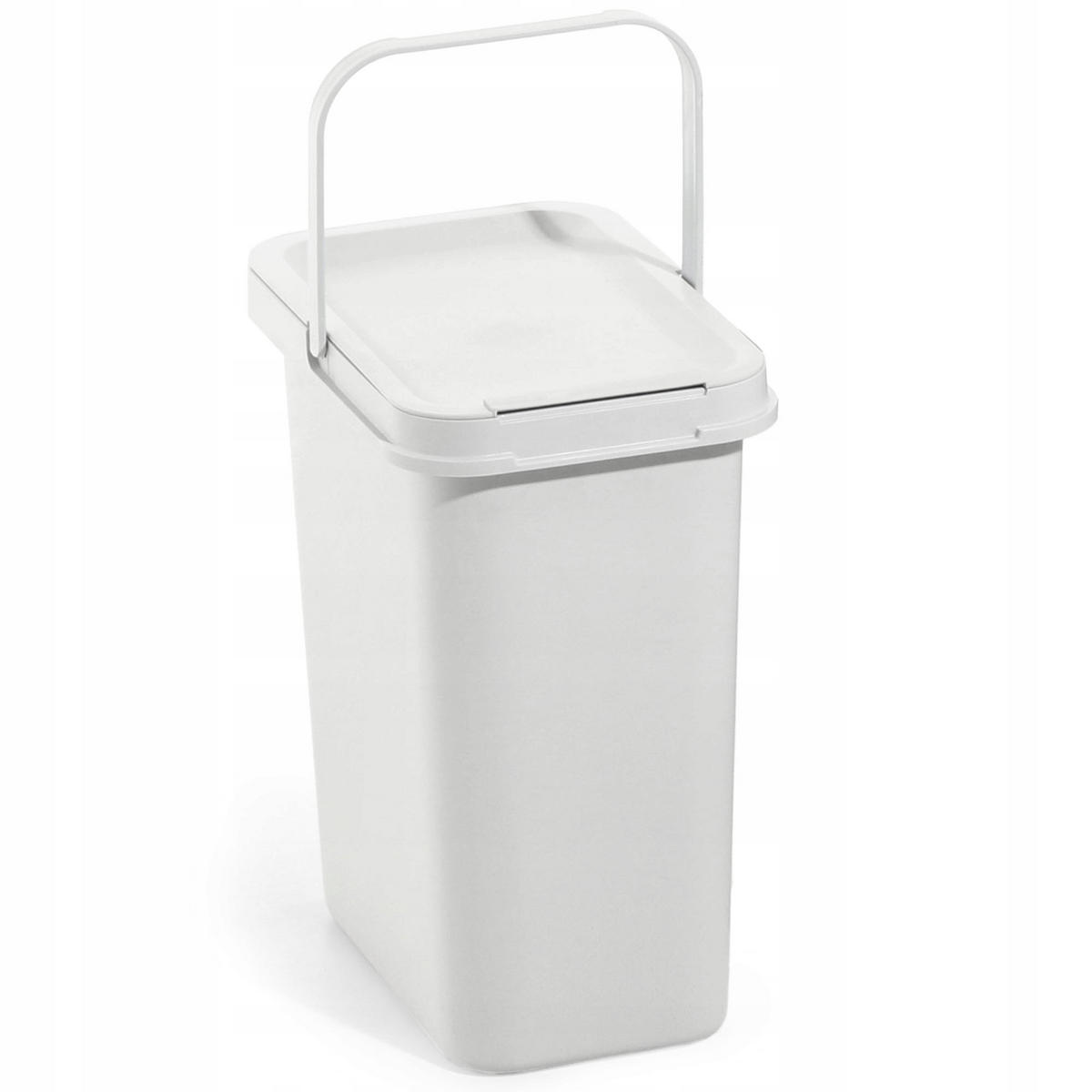 ABFALLBEHÄLTER mit Griff, 12L, Hellgrau - Hellgrau, Kunststoff (19/34cm) - KADAX