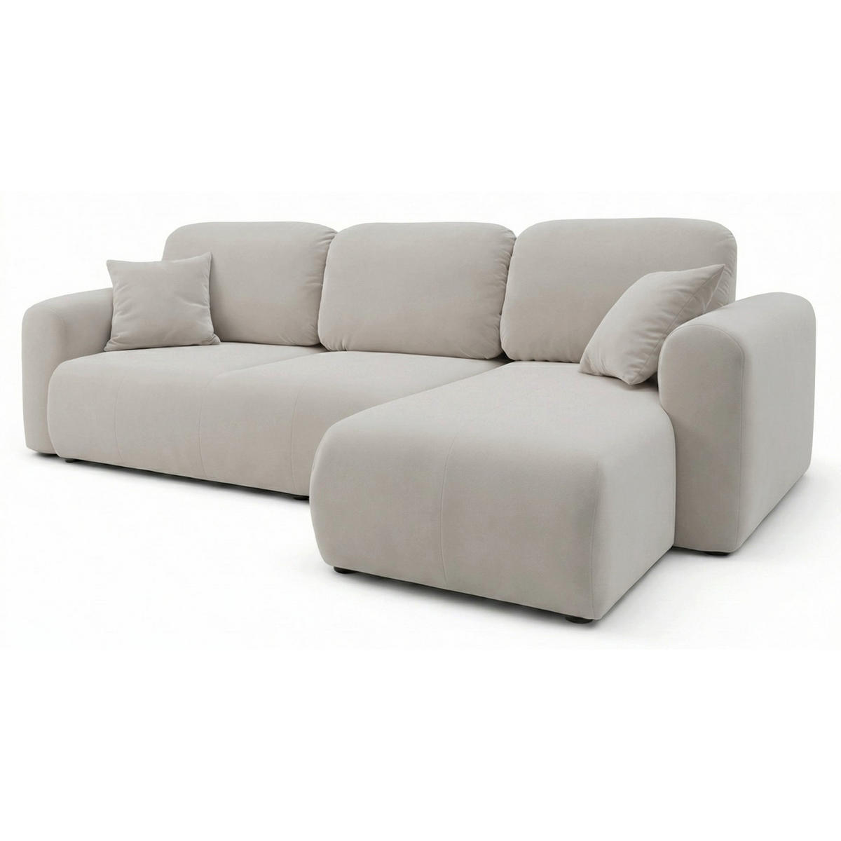 ROHOVÁ SEDAČKA Olido sivobéžový zamat - čierna/taupe, textil/plast (245/150cm) - Selsey
