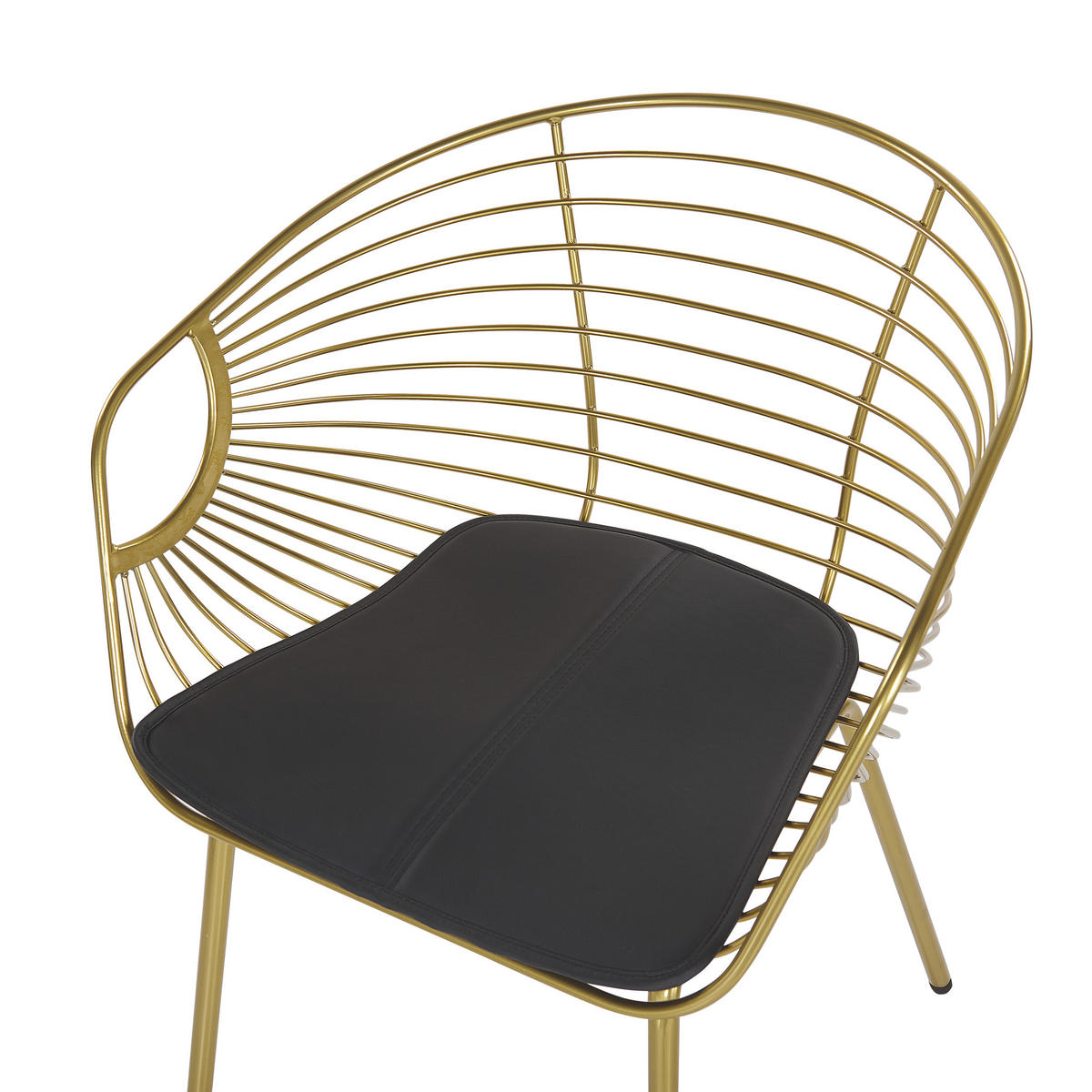METALLSTUHL 2er-Set Gold Hoback - Goldfarben, Textil/Metall (60/79/56cm) - Beliani